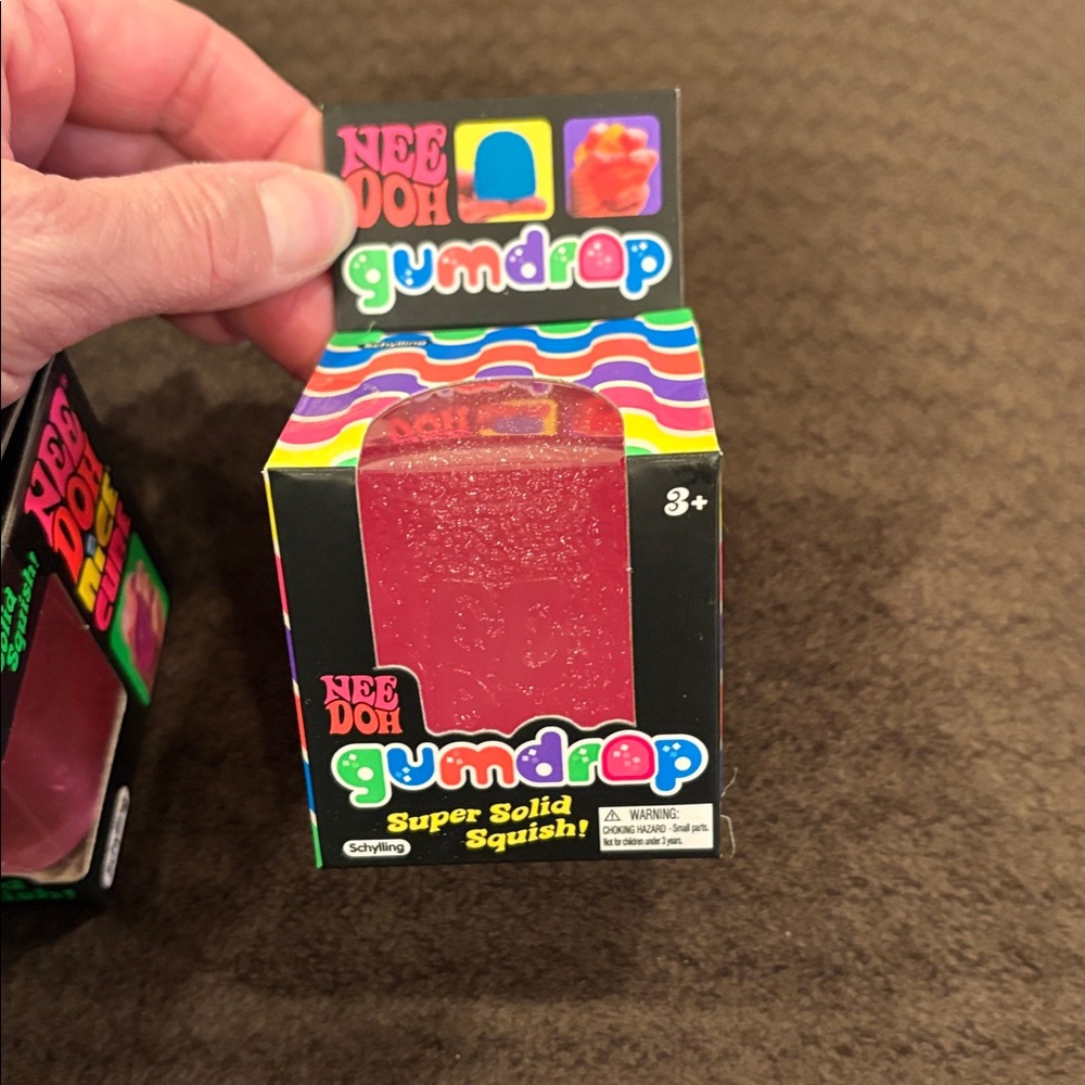 NeeDoh Gumdrop & Nice Cube pink Squish Toys - Set - Picture 3 of 4